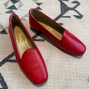 Artemis Design Co. Vibrant Red Leather Flats